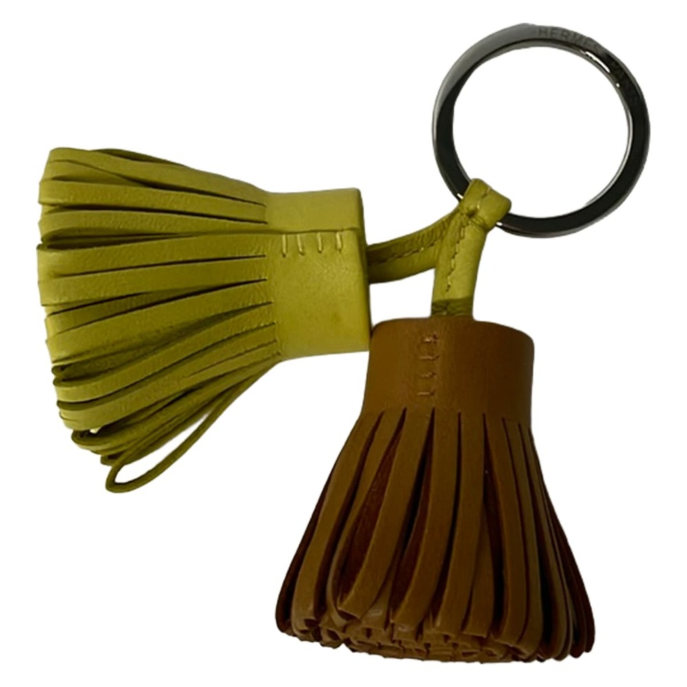 Hermès Carmen Uno Dos Bag Charm Brown Lime